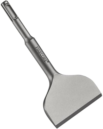 Image of Firecore SDS Plus Chisel 165mm x 75mm Angled Bent Tile Chisel, wide chisel for ceramics, floor tiles - FS18365