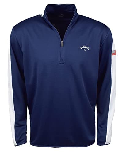 Image of Callaway Golf Waffle Fleece 1/4 Zip Pullover, Usa Navy, XXL