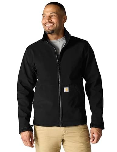 Image of Carhartt Men's Rain Defender Relaxed Fit Softshell Jacket, Black, L