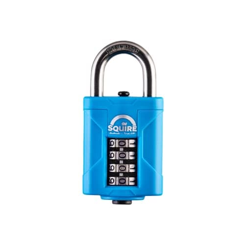 Image of Squire Heavy Duty Padlock (CP40S) - Toughest Steel Shackle - 4 Wheel Combination Padlock - Stainless Steel for Corrosion Resistance - Weatherproof Lock for Home, School & Garage (Marine Blue, 40 mm)