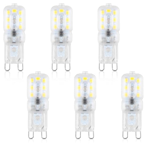 Image of Draymora 6 Pack G9 Led Bulbs Warm White 3000K 2.5W to 20W 220 Lumens 21W Equivalent 360° Beam Angle with Transparent Lens AC220-240V LED Light Bulb Mini LED Energy Saving Lamp Non-Dimmable