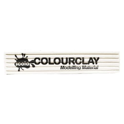 Image of Scola Reusable Non Drying Colour Clay Dough, White, 500g Block - For Modelling, Animating, Animators, Stop Motion, Kids Soft Toy, Play Putty, Childrens Craft Supplies