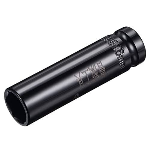 Image of sourcing map 1/2" Drive by 16mm Deep Impact Socket, Heat-Treated CR-V Steel 3.15" Length, 6-Point Metric Sizes