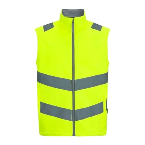 Image of Regatta Professional Men's Contract Ablaze Softshell Hi-Vis Pro Bodywarmer, Yellow, L