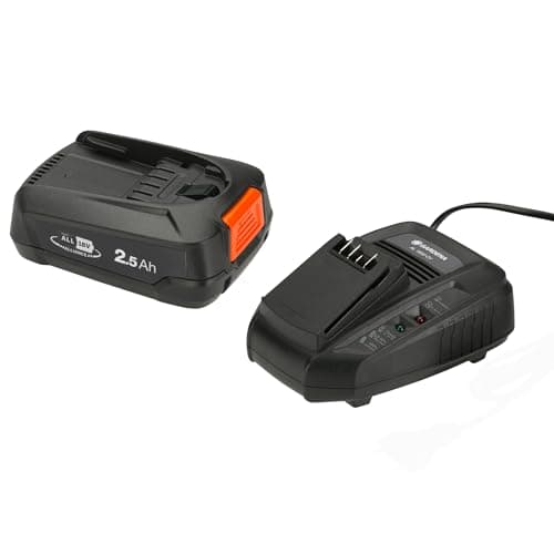 Image of Gardena Starter Kit P4A PBA 18V/45 2.5 Ah + AL 1830 CV: The Starter kit Includes The Gardena Quick Charger AL 1830 CV(UK Plug) and a 2.5 Ah Gardena Power for All Battery PBA 18V/45 (14906-20)