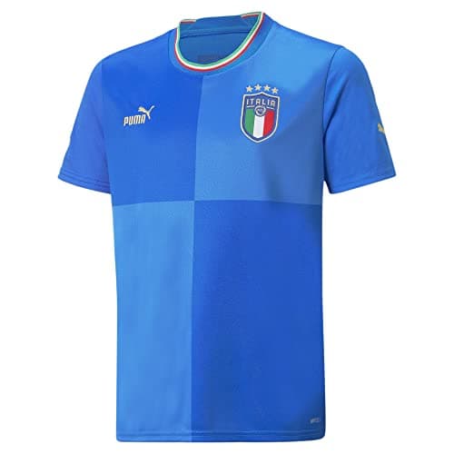 Image of Italy Children's 2022/23 Season Official Home Jersey, Ignite Blue-Ultra Blue, 128 UK