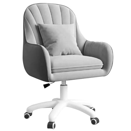 Image of Aivermeil Office Chair, Vanity Chair, Swivel Chair, with Velvet Padding pillow,Adjustable Height, for Home Office, Study, Bedroom,150kg Load Capacity Grey