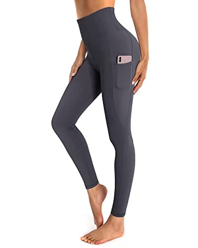 Image of OUGES Womens High Waist Yoga Pants with Pockets Workout Running Gym Leggings(Gray,M)