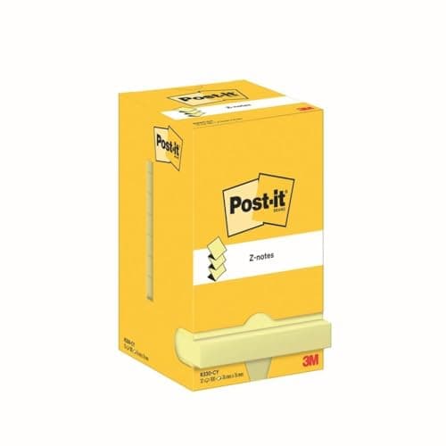 Image of 3M Post-It R330Y Z-Notes 76x76mm Z-Fold Yellow (Pack of 12), (R330 CY)