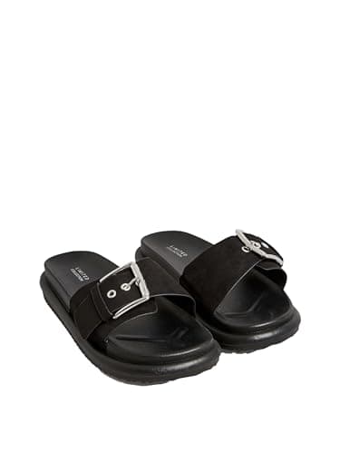 Image of Yours - Buckle Strap Mule Sandals In Wide E Fit & Extra Wide Eee Fit - Women's