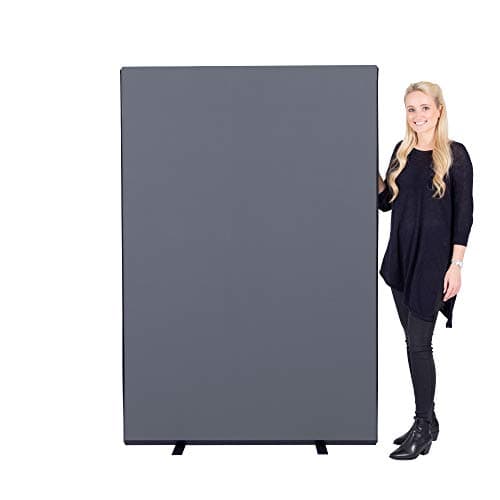 Image of Panelwarehouse 1200mm Wide Nyloop Office Partition Screen - 3 Heights & 10 Colours (Gunmetal, 1200mm W x 1800mm H)