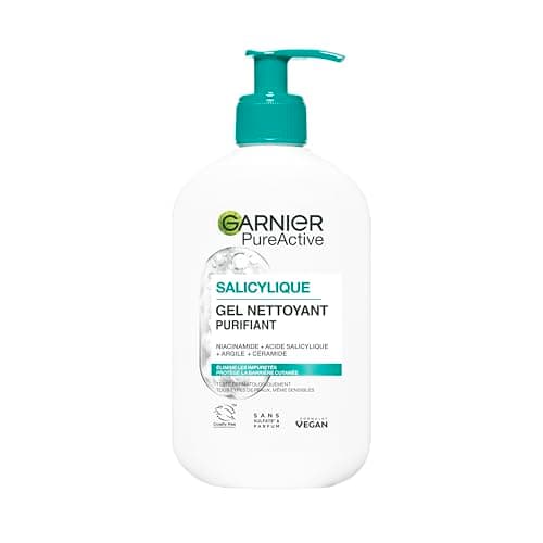 Image of Garnier Pure Active Foam Cleansing Gel - Cleanses, Moisturises & Removes Impurities - Hyaluronic Acid, Ceramic, Clay, Vegan & Cruelty Free - For All Skin Types - 250ml