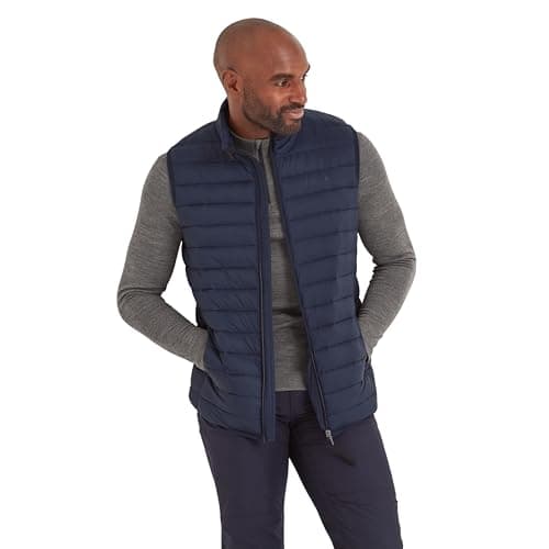 Image of TOG24 Gibson Men's Lightweight Padded Gilets Puffer Quilted Vests Windproof Body Warmer Outerwear Sleeveless Jackets for Hiking Running Fishing Golf Dark Indigo XXL