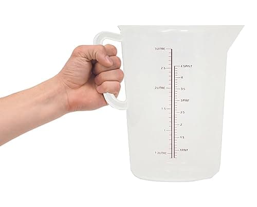 Image of Acense Polypropylene Measuring Jug, Precise Measurement, Perfect Narrow Stem, Spillage-Free, Multi-Purpose Flour, Ground Almonds, Sugar, Milk, Oil, Dishwasher Safe, Capacity: 3ltr/70.5fl.oz