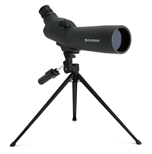 Image of Celestron 52223 UpClose 60mm Zoom Angled Refractor Spotting Scope Telescope, Green