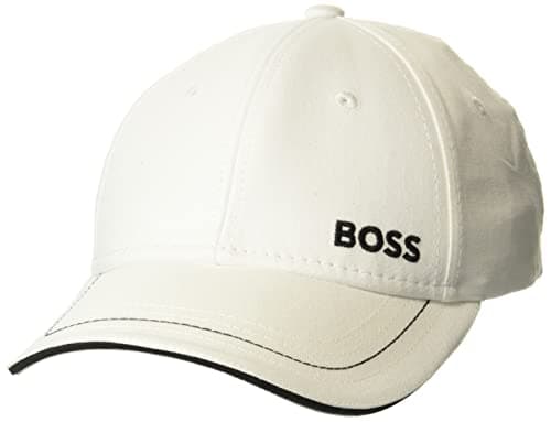 Image of BOSS Men's Bold Logo Twill Cap Baseball, Crisp White, One Size