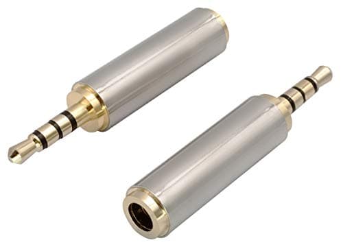 Image of AAOTOKK 2.5mm Headphone Adapter 4-Pole 2.5mm Male to 3.5mm 1/8 Female Jack Stereo Audio Converter Metal Shell for Headset, Audio Earphone, Microphone (2 Pack-2.5 to 3.5mm M/F)