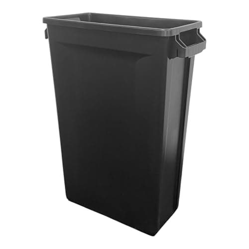 Image of Chabrias Ltd 87 Litre Black Slim Recycling Bin Space-Saving Vented Waste Container - Narrow Mixed Recycling Waste Receptacle for Home, Office, Kitchen and Commercial Use