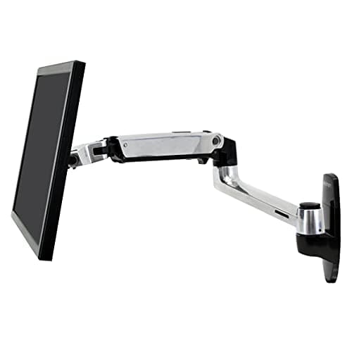 Image of Ergotron – LX Single Monitor Arm, VESA Wall Mount – for Monitors Up to 34 Inches, 3.2-1.3kg – Polished Aluminum (45-243-026)