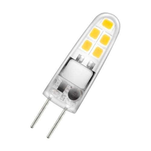 Image of Crompton Lamps LED G4 Capsule 2W 12V AC DC (10W Equivalent) 4000K Cool White Clear 200lm Replacement Silicon Light Bulb