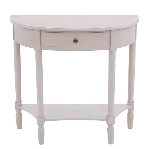 Image of Premier Housewares Heritage 1-Drawer Console Table, Wood, Vintage Grey