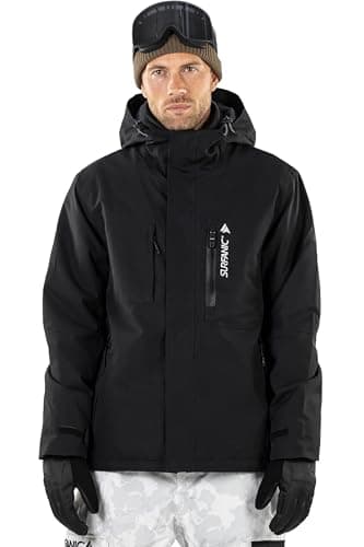 Image of Surfanic Mens Avalanche Ski Jacket (UK, Alpha, L, Regular, Regular, Black)