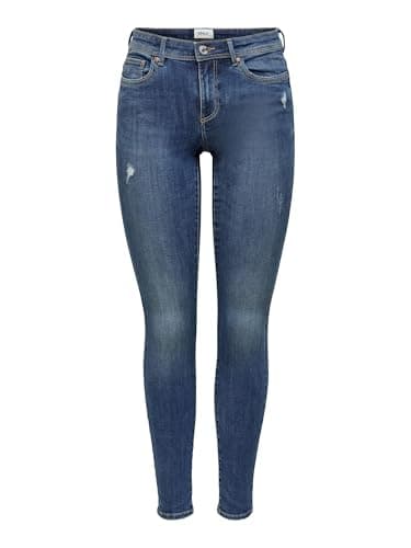 Image of ONLY Women's Onlwauw Life Mid Skinny Fit Jeans, Medium Blue Denim, M / 32L