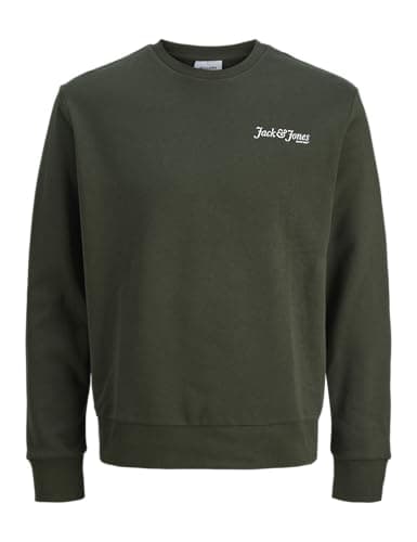 Image of JACK & JONES Men's Jjyuki Back Sweat Crew Neck Jnr, Green (Duffel Bag), 152