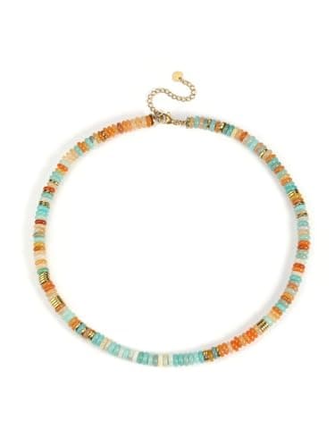 Image of CrystalTears Women’s Beaded Necklace for Women Ladies, Healing Crystals Gemstone Beads Necklaces Colorful Boho Stone Beaded Necklace Summer Jewellery Gifts for Women Girls Mum Birthday