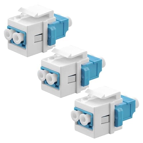 Image of Alnicov 3 Pcs LC to LC Coupler, Multimode Fibre Optic LC Fiber,Female to Female Connector Keystone Jack Lc Fiber Optic Module for Wall Panels Patch Panels