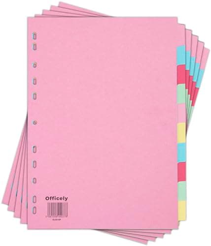 Image of Officely 10-Part Assorted File Subject Dividers (Pack of 5)