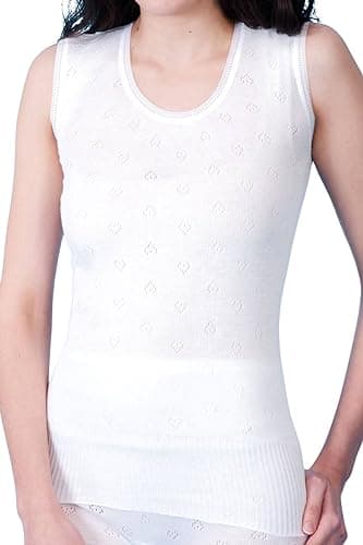 Image of STAR FASHION Sleeveless Thermal Built Up Vest for Womens Ladies Extra Warmth Brushed Inside Hot Stuff Vest Thermal Underwear Tops with 0.45 Tog Rating for Winter Body Warmer X/Large White Sless
