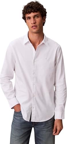 Image of Calvin Klein Men's Classic Solid Oxford Shirt, White (Brilliant White), XL