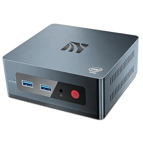 Image of Mini PC Windows 10 Pro (8GB RAM/256GB SSD) - Intel Celeron J4205 Quad-Core Desktop Computer Support Dual 4K HDMI Monitor Display, Gigabit Ethernet, Dual-Band WiFi Auto Power On