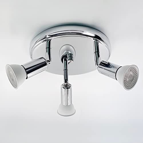 Image of Sweier Ceiling Lights GU10, 5W Cool White 6000K 3 Way Spotlights, Adjustable Arm Kitchen Lights Chrome