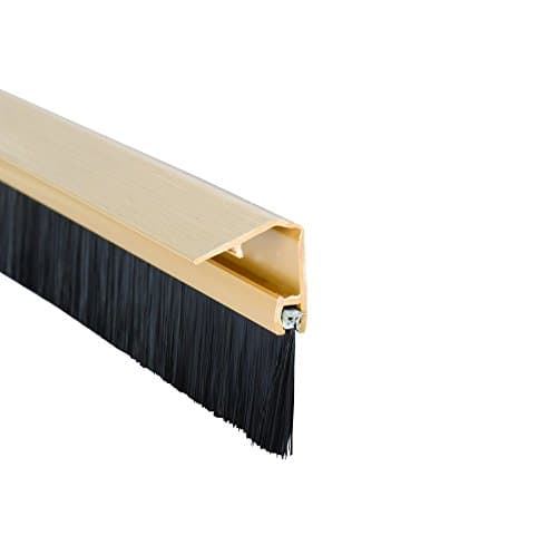 Image of STORMGUARD 02SR0720838G Bottom of The Door Brush Strip Draught excluder 838mm (2'9"") Gold with Cover to CONSEAL Screws, 838 mm"