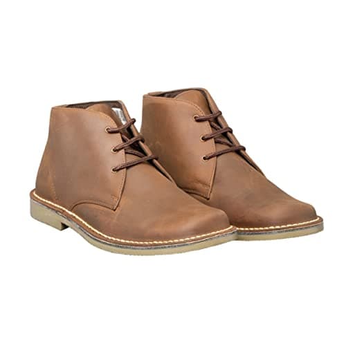 Image of Roamers Fulfit Desert Boots - Brown Leather 3 Eyelet Shoes, Size 6 UK