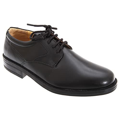 Image of Roamers Mens Flexi Plain Leather Gibson Shoes (9 UK) (Black)