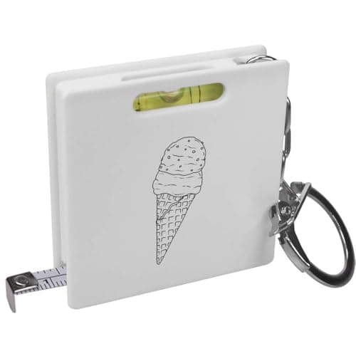 Image of Azeeda 'Double Scoop Ice Cream Cone' Keyring Tape Measure/Spirit Level Tool (KM00043344)