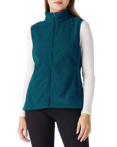 Image of Outdoor Ventures Women's Fleece Vest, Polar Zipper Vest Outerwear Ladies Soft Sleeveless Coat Gilet with Pockets for Fall & Winter(Dark Blue,XXL)