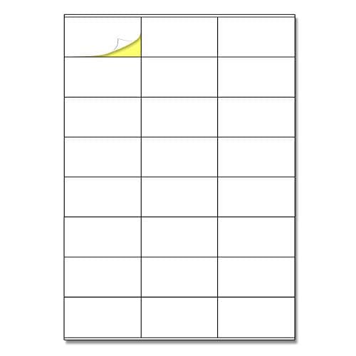 Image of 24 per sheet, 25 sheets, A4 White Sticker Labels, Laser/Inkjet Printing - 70 x 36mm