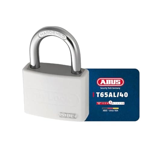 Image of ABUS Padlock T65AL/40 myLOCK - Individually writable - Locker Lock - Solid Aluminium Lock Body - ABUS Security Level 5 - White