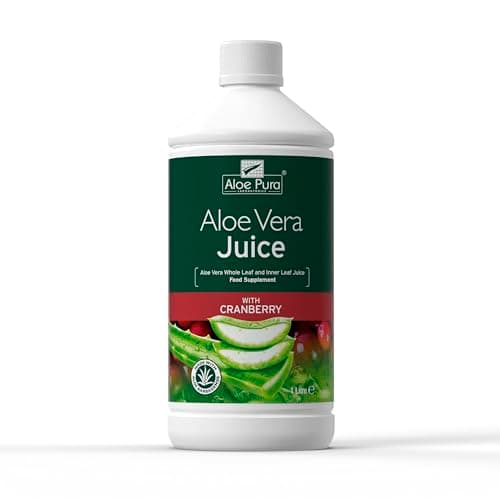 Image of Aloe Pura Aloe Vera Juice with Cranberry, Natural, Vegan, Cruelty Free, Food Supplement, 1ltr