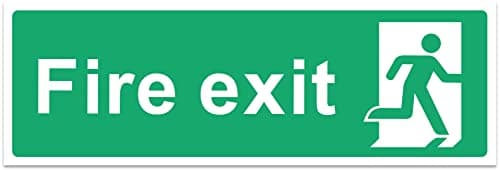 Image of Rubigo – 1/2/4/6 Pack Fire Exit Sign - No Arrow – Safety Signs - 30x10cm Self Adhesive Vinyl Sticker, Easy Application Fire Door Emergency Exit Signage (1)