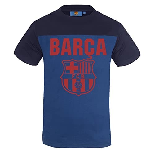 Image of FC Barcelona Official Football Gift Mens Graphic T-Shirt Blue Medium