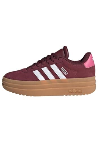 Image of adidas Unisex Kids VL Court Bold Shoes Junior, Shadow Red/Cloud White/Pink Fusion, 5.5 UK