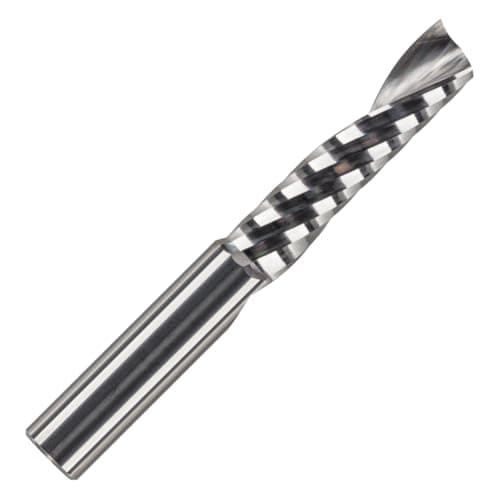 Image of Rennie Tools - 8mm Cutting Diameter x 42mm Flute x 8mm Shank Single Flute (O Flute) Solid Carbide Up Cut Spiral Router Cutter Bit For ACM Aluminum Acrylic PVC MDF Plastic Endmill/End Mill