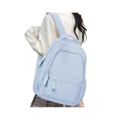 Image of HYC00 Laptop Backpack for Women School Bags for Teen Girls Boys College High School Backpack Travel Work Rucksack Bag for Women Casual Daypack Water Resistant 14 Inch Laptop Rucksack Bookbag, Sky Blue