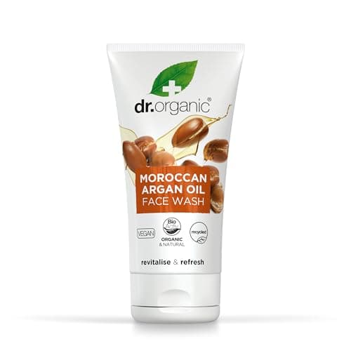Image of Dr Organic Moroccan Argan Oil Face Wash, Cleansing, Normal & Dry Skin, Mens, Womens, Natural, Vegan, Cruelty-Free, Paraben & SLS-Free, Recycled & Recyclable, Organic, 150ml, Packaging may vary