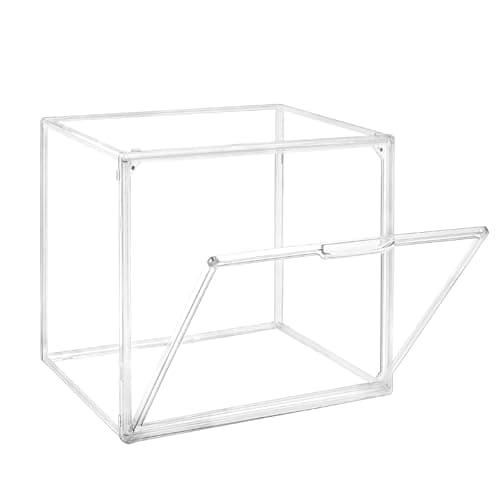 Image of TSKDKIT Acrylic Display Case with Openable Door, Clear Dustproof Display Box Stackable Protection Showcase for Figures, Models & Crafts, Easy to Assemble, 36 x 22 x 27 cm